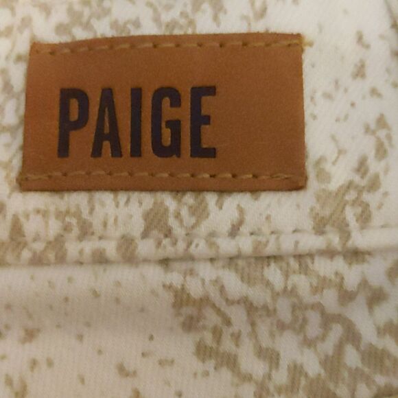 Paige Hoxton Ankle jeans, in Sonoran Snake print, cream & tan, sz 26 - Picture 5 of 9